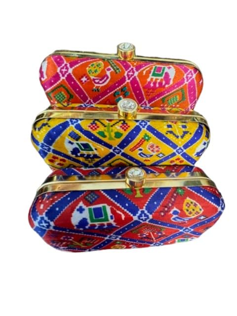 Beautiful Set of 3 Traditional Bandhani Printed Clutches for Women, Return Gift, Wedding Favors, Return Gifts on Indian festivals, Indian Weddings