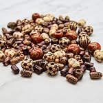 500 PCS Wooden Beads for Jewelry Making Adults, Painted Assorted African, Macrame Supplies, Craft Wood for Bracelets & Necklace, Large & Small Round Barrel Tubular