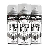 JENOLITE Directorust White Satin | Pintura en aerosol multisuperficie | Para uso en madera, metal, plástico, cerámica y superficies oxidadas | 3 x 400 ml