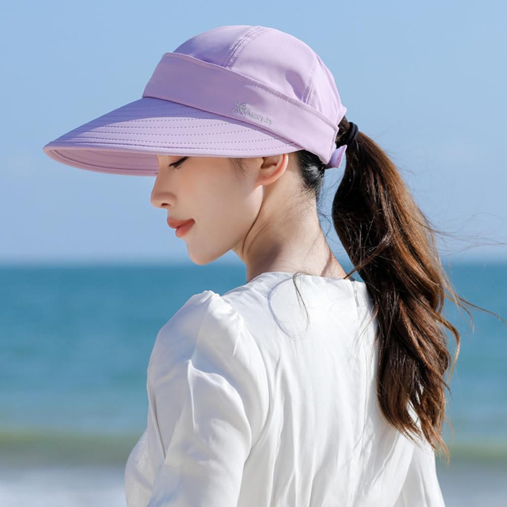 Sombrero de verano para mujer, visera desmontable, gorra de béisbol de ala ancha, sombrero de playa con protección UV, sombrero de vestir para piscina, camping, pesca, jardín