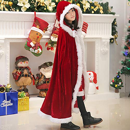 Capa con capucha terciopelo Mrs Santa Claus para niñas miniatura 7