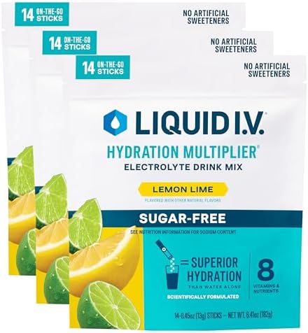 Liquid I.V. Sugar Free Hydration Electrolytes, Lemon Lime, 42 Count