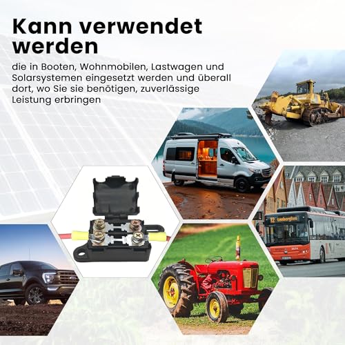 Offgridtec 2-Wege MIDI-Sicherungshalter für 200A 58V DC-Systeme, Schraubanschluss, vorinstallierte Hardware, robustes Kunststoffgehäuse, Hochstrom-Sicherungshalter für Automotive- & Industrienutzung