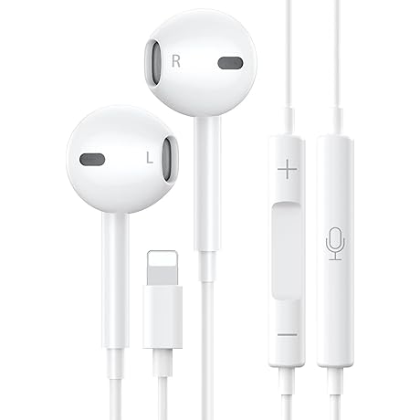 [MFi Certified]: Wired Headphones for iPhone Earbuds, Great for Workout