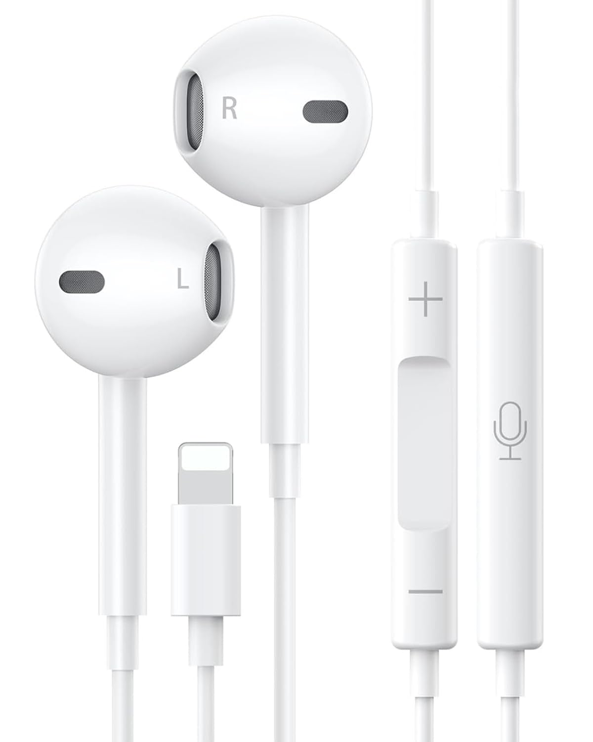 Wired Headphones for iPhone Earbuds, [MFi Certified] Earphones with Built-in Microphone & Volume Control HiFi Stereo Nosie Reduction Earphones Compatible with iPhone 14 Pro/13/12/11/XR/XS/X/8/7/SE