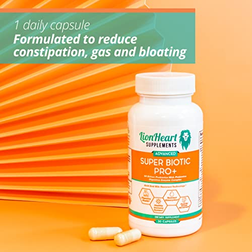 60 Billion Probiotics Cfu Organic Prebiotics & Digestive Enzymes Supplement - For Gut Health, Constipation Relief, Ibs & Bloating - Regular Bowel Movements: Gallbladder Support Contains Acidophilus #TOP3