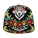 Unisex Adult Blue Green Red Fire Flame Dragon Fox Kitsune Black Art Baseball Cap Snapback Dad Hat for Camping Golf Outdoor Activities, Fashionable Adjustable Snap Military Cap, One Size Fits Most