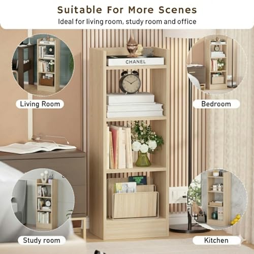Image of Amazon Brand - Solimo Vault Bookshelf 3- Layer Bookcase, (Mile Oak)