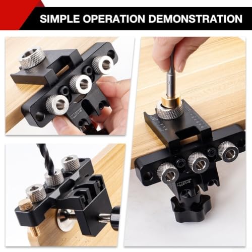 Herramienta perforadora 3 en 1 para madera con mangas de taladro intercambiables y tope 7