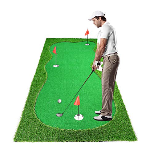 Luricaa Golf Putting Green Mat for Indoor Outdoor, Professional Golf Training Mat Aids