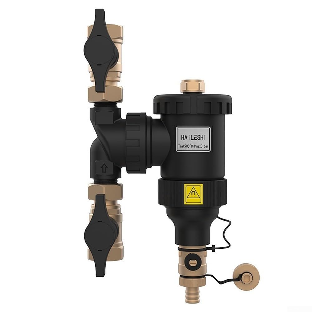 Filtro magnético para calderas de gas e instalaciones de calefacción por suelo radiante con tecnología de pantalla radial y almacenamiento de sedimentos (rosca interna DN25)