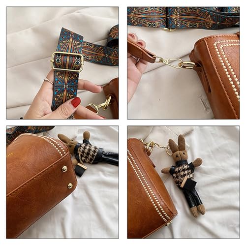 CLOUDEMO Vintage Fashion Bag with Adjustable Wider Shoulder Strap, Vintage Retro Small Water Bucket Bag for Women (Black)4