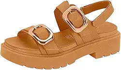 Sandália Feminina Salto Plataforma Flatform Conforto Vizzano