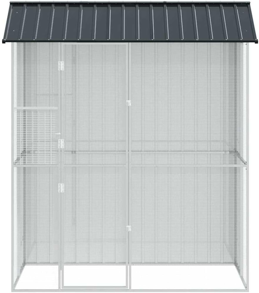 Front view of the Generico bird cage, showing the full mesh design