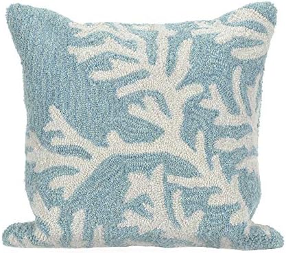 Liora Manne Frontporch Indoor/Outdoor Pillow, 18" Square, Coral Aqua