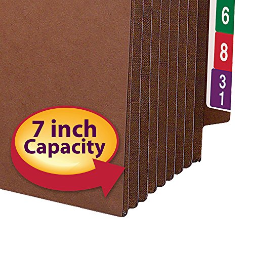 Smead-End-Tab-TUFF-File-Pocket-Reinforced-Straight-Cut-Tab-7-Expansion-Reinforced-Gusset-Extra-Wide-Letter-Size-Redrope-5-per-Box-73795