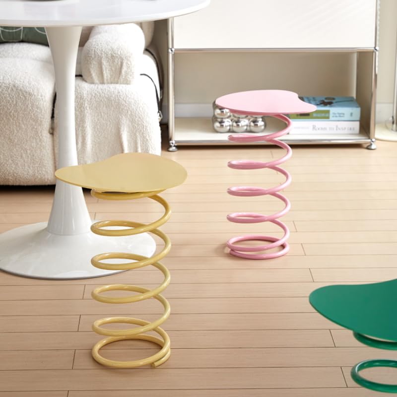 Bunter Beistelltisch mit Federn, für Zuhause, Wohnzimmer, Dekor, Macaron, kleiner Couchtisch mit Eisen-Hocker, Sofa, Beistelltisch in Grün :