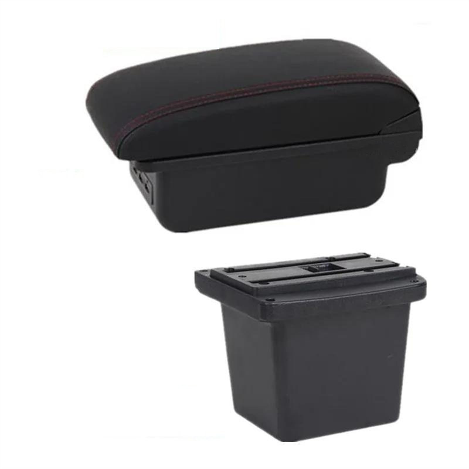 NMJLQW Storage Rack Car Decorative Styling Center Console Multifunctional Storage Box For Elantra For Touring I30 FD I30cw 2007-2011(B1 red line 3USB)