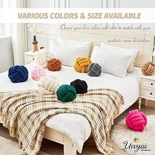 Uvvyui Knot Pillow Ball, Soft Home Decorative Pillows, Round Throw Pillow, Handmade Knotted Plush Pillow, Round Boucle Pillow Cushion (8.6 Inches Ivory) #TOP5