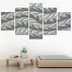 SIGNWIN 5 Panel Canvas Wall Art Solid Structures...