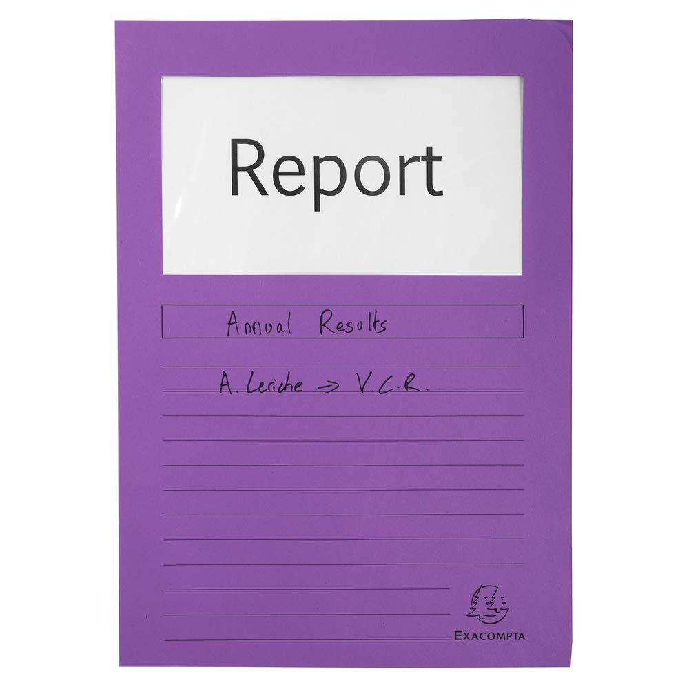 Exacompta - Réf. 50000E - Paquet de 50 chemises à fenêtre sans plastique Forever® 120 g/m² - couleurs vives - 100% recyclées et certifiées Ange Bleu - dimensions 22x31 cm pour A4 - couleurs assorties