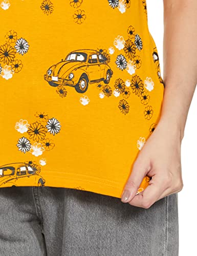 Image of ABOF Women's Regular fit T-Shirt (Pack of 2) (BOA19AWWWTE3124690 Mustard & Green Small)