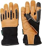 Amazon Brand - Denali Cowhide Leather Work Gloves with Touchscreen Finger Patch, Medium