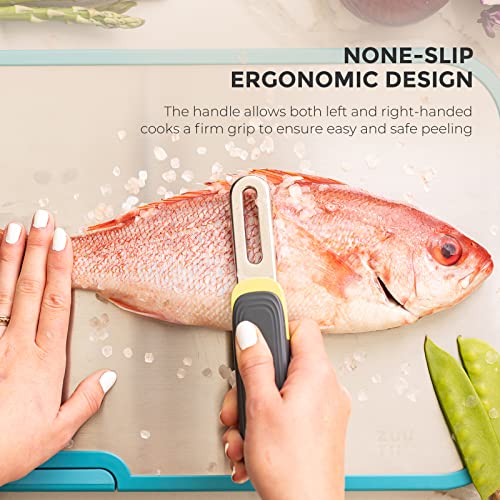 Zuutii Vegetables Peeler For Kitchen,Potato Peeler,Y Shaped Straight Peeler,Serrated Peeler,Shrimp Deveiner,Fish Scaler,Stainless Steel Peeler For All Veggies Fruits #TOP2