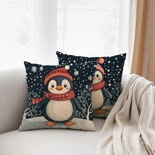 Housses de coussin lin déperlant imperméables animaux 2 pièces - 3