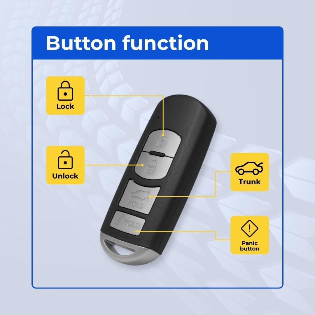 Replacement Key Fob Compatible with CX-5 2017-2019 FCC WAZSKE13D02 Part Number TK52-67-5DY TK52675DY