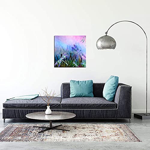 Wall Art Canvas Paintings Wall Decor Magical Dragonfly Colorful Wall Artworks Print For Bedroom Living Room Office Kitchen Decoration Bathroom Home Decor 14"X14" #TOP1