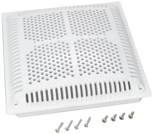 Hayward WGX1032BHF2 12-Inch White High Flow Square Drain Cover with Inner Frame