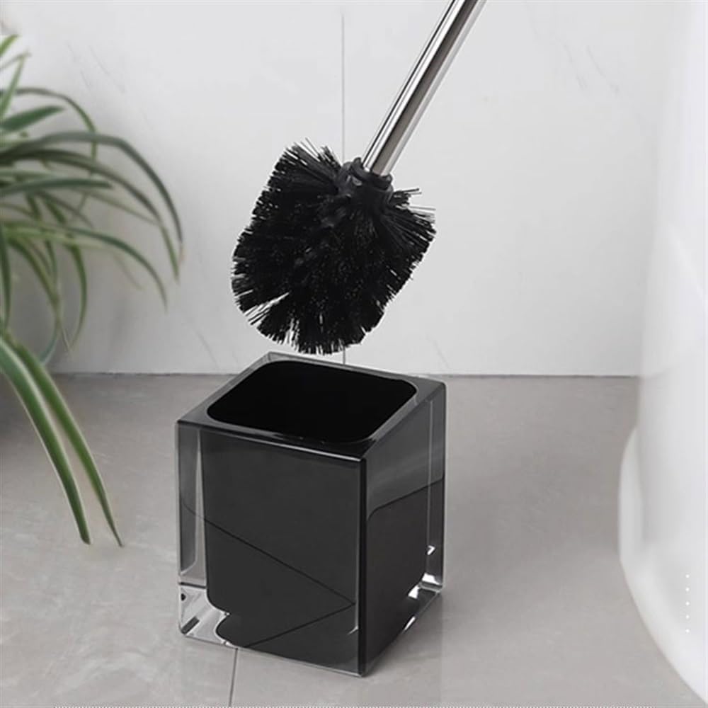 Toilet Brush Resin Floor Standing Toilet Bowl Brush Holder Set with Stainless Steel Handle Toilet Brush and Holder