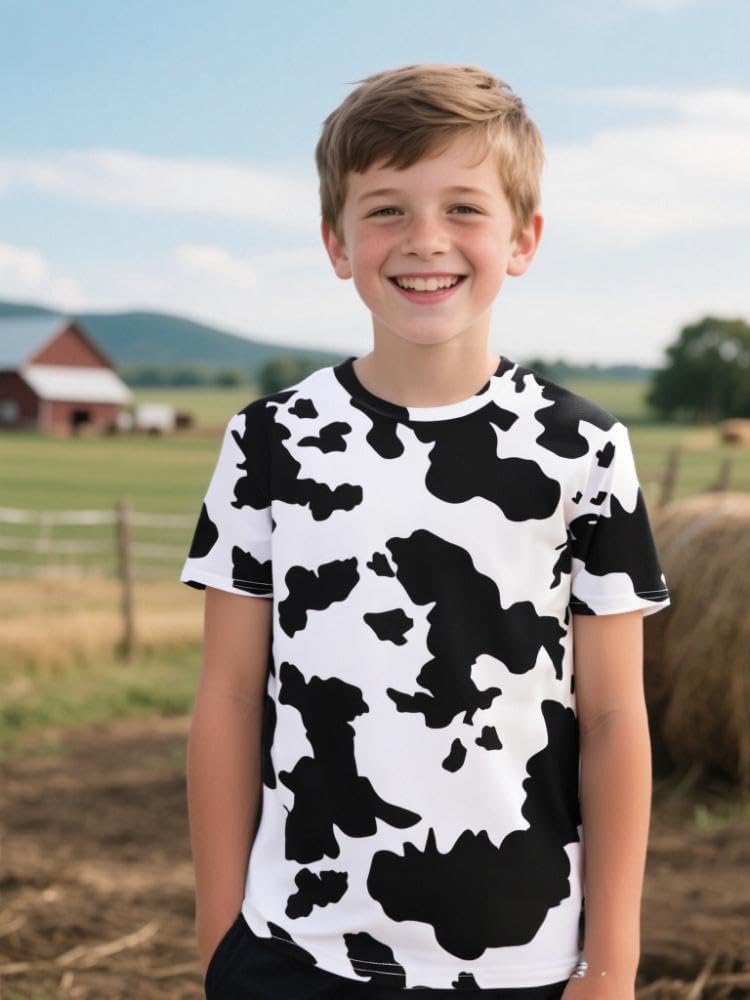 COSLAND Boys' Animal Print T-Shirt Kids Novelty Tee, X-Small-Large