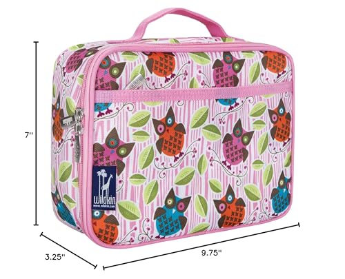 Image of Wildkin Kids Insulated Lunch Box, Owls | Insulated, wipe-clean lunch box for school, daycare, and travel