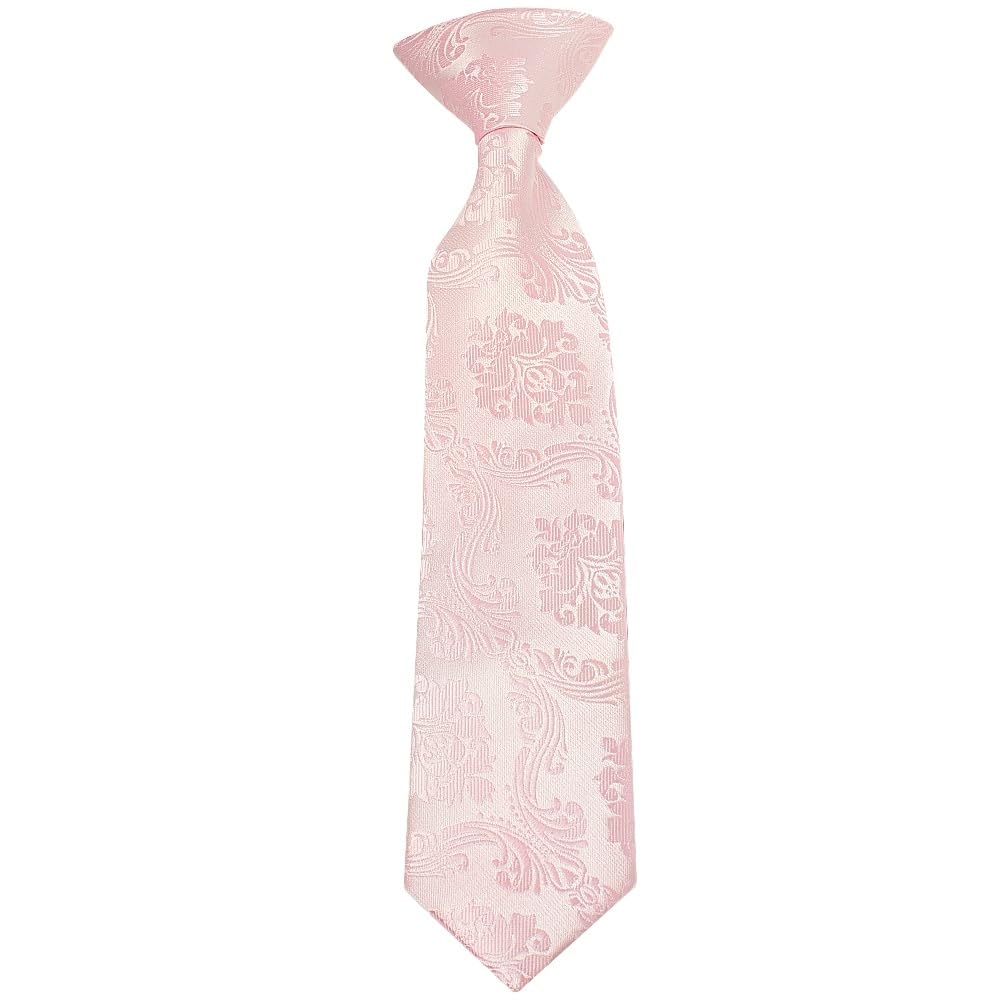 Ties R Us Boys Pink & Blush Pre Tied Blush Pink Paisley Tie Age 4-7