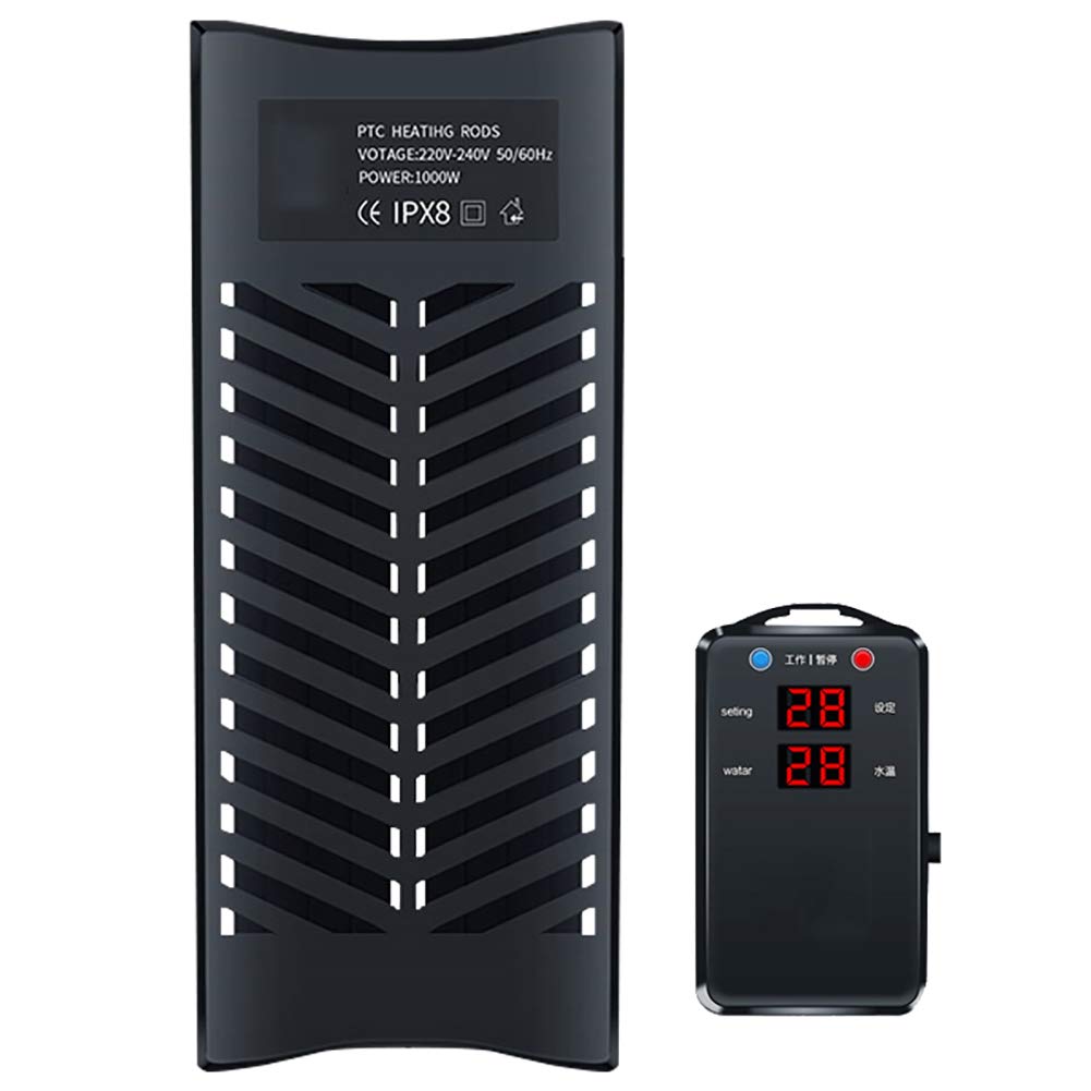 Varilla de calefacción PTC para acuario, tanque de peces, calentador automático de temperatura constante, a prueba de explosiones, ultra corto con controlador de temperatura externo, 1200 W