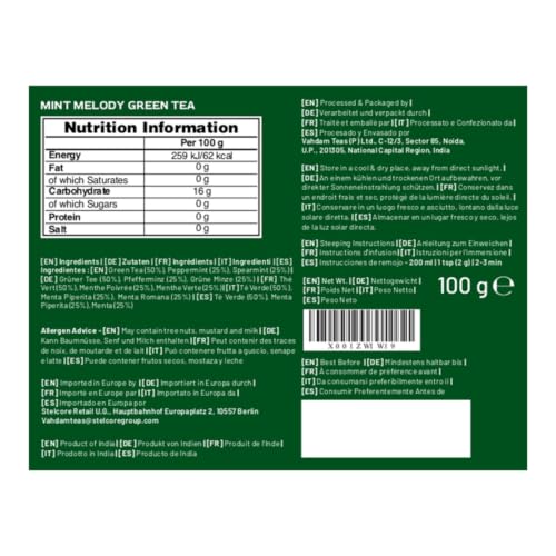 Image of VAHDAM Mint Green Tea Loose Leaf(3.5oz|50+ Cups) Himalayan Grown Tea Leaves