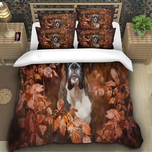 Housse de couette Boxer 3D microfibre parure de lit 135x200cm fermeture éclair