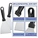 Herogo Grillspachtel 2er Set, Edelstahl Grill Spachtel Grillschaber mit Kunststoffgriff für BBQ, Steak, Küche, zum Grillen von Teppanyaki-Fleisch, Reinigen der Grillpfanne, Spülmaschinenfest