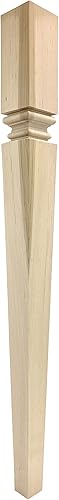 Highland Manor Wood Products Pierna cuadrada moderna de isla Meridian de 34 12 pulgadas de alto x 3 pulgadas de ancho (Maple)