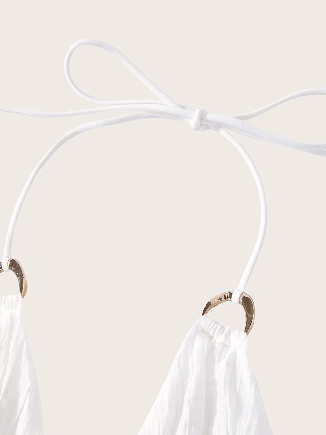 Women's Peplum Halter Top Tie Backless Sexy Deep V Neck Ruffle Sleeveless Vacation Tops - Image 3