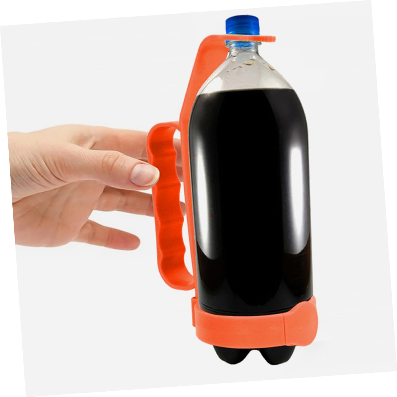 GRIRIW 2sets Removable Drink Holder Two Drinks One Cup Outdoor Beverage Holder Grip Handle for Portable Soda Bottle Carrying 2pcs*2