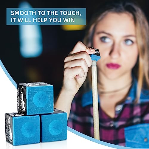 HMQQ Pool Cue Chalk – 12 Pack Billiard Chalk, Low Dust & Anti-Slip Cue Chalk for Smooth, Accurate Shots – 6 Colors Available for Pool Lovers, Home Tables & Clubs - Image 4