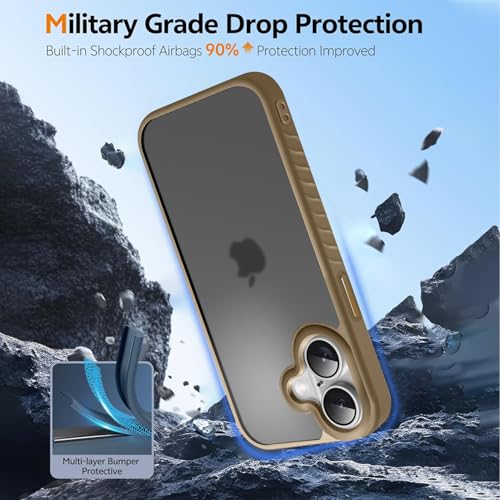 Image of KARWAN️ Shockproof Back Case Cover for iPhone 16 | Camera Protection Bump |Shockproof Back Case Cover for iPhone 16 - Brown