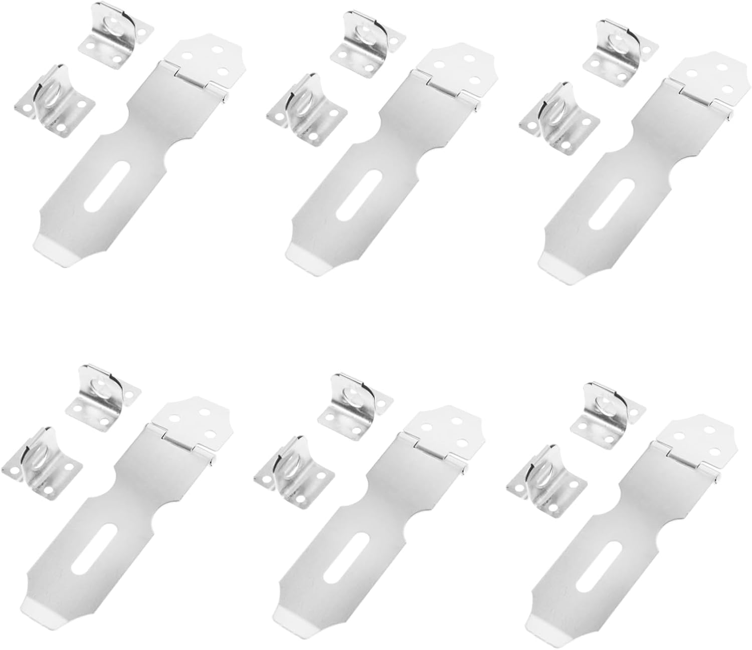 Tofficu 32pcs Heavy Duty Hasp Latch for Outdoor Gates Secure Padlock Locking Mechanism for Fences Sheds Cabinets and Doors