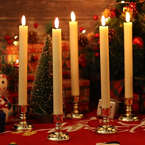 Image of Wondise Flickering Taper Candles with Timer and Remote