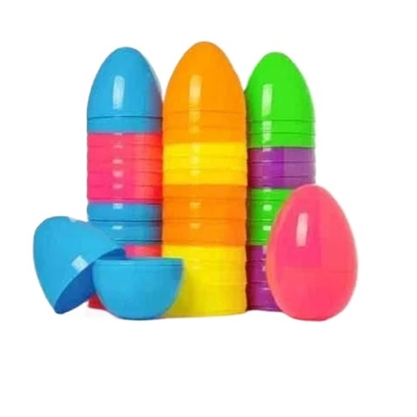 ZYAYNG 24pcs Plastic Easter Eggs Empty Colorful Fillable, Ideal for Basket Stuffers, Spring Party Decor & DIY Crafts For Easter