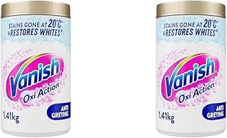 Gold Oxi Action Stain Remover and Whitening Booster Powder For Whites 1.41 kg, Removes Tough Stains Even at 20°C, Restores Whiteness of Greyed Fabrics (Packaging May Vary) (Pack of 2)