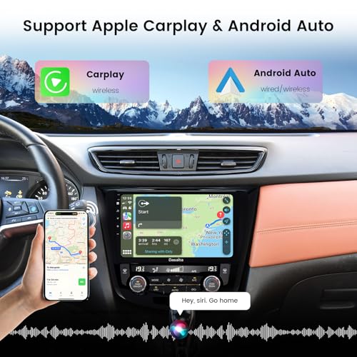 Image of 10.2'' Car Stereo for Nissan Rogue X-Trail Qashqai 2014-2020 with Carplay & Android Auto, QLED Touchscreen, 8GB+256GB, 4G LTE /5G WiFi, Plug and Play Rdio, SWC, Rear View